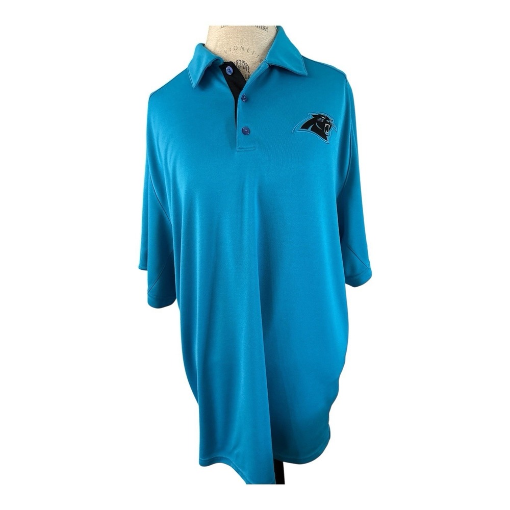 NFL Carolina Panthers Blue DRI-FIT Short Sleeve Polo Shirt By Nike, Size XL